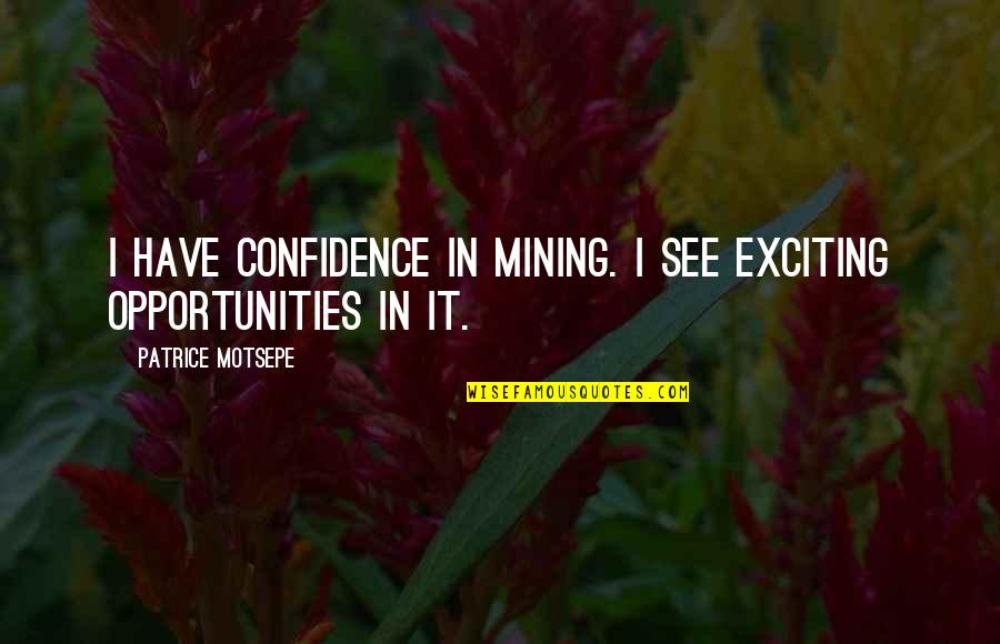 North East India Quotes By Patrice Motsepe: I have confidence in mining. I see exciting