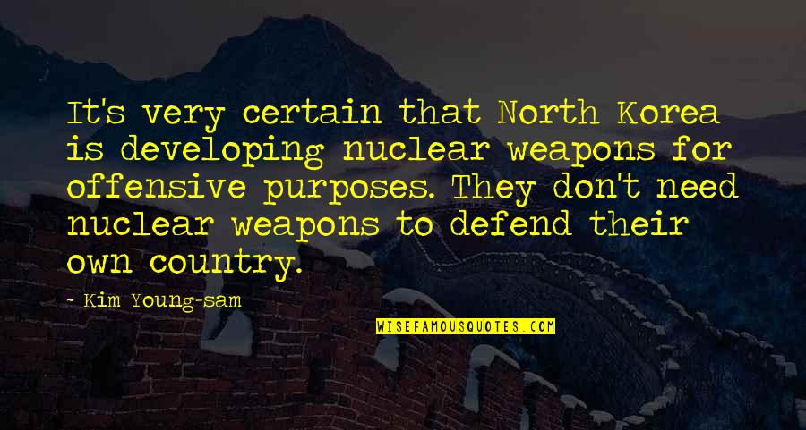 North Korea Nuclear Weapons Quotes By Kim Young-sam: It's very certain that North Korea is developing