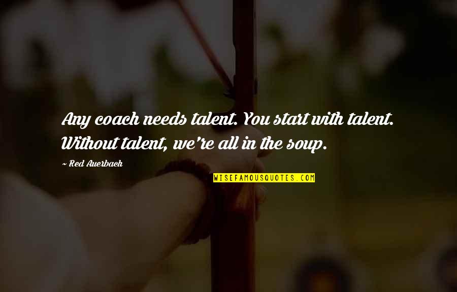 North Queensland Quotes By Red Auerbach: Any coach needs talent. You start with talent.