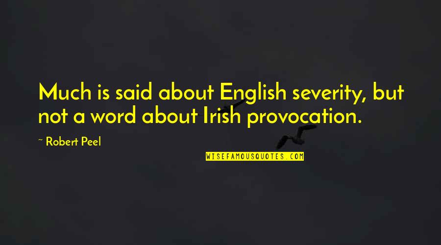 Northern Irish Quotes By Robert Peel: Much is said about English severity, but not