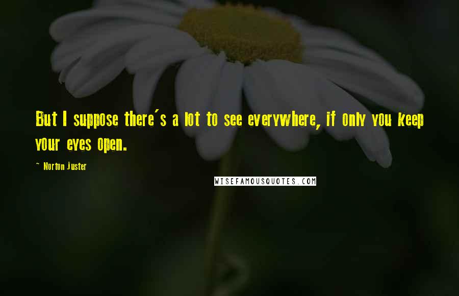 Norton Juster quotes: But I suppose there's a lot to see everywhere, if only you keep your eyes open.