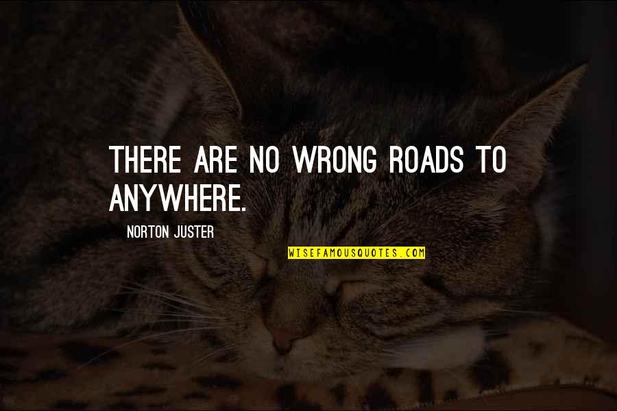 Norton Juster Quotes By Norton Juster: There are no wrong roads to anywhere. Norton Juster Quotes By Norton Juster: There are no wrong roads to anywhere.