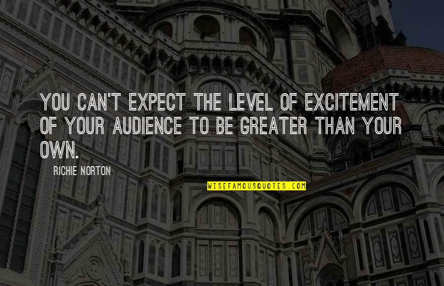 Norton Quotes By Richie Norton: You can't expect the level of excitement of