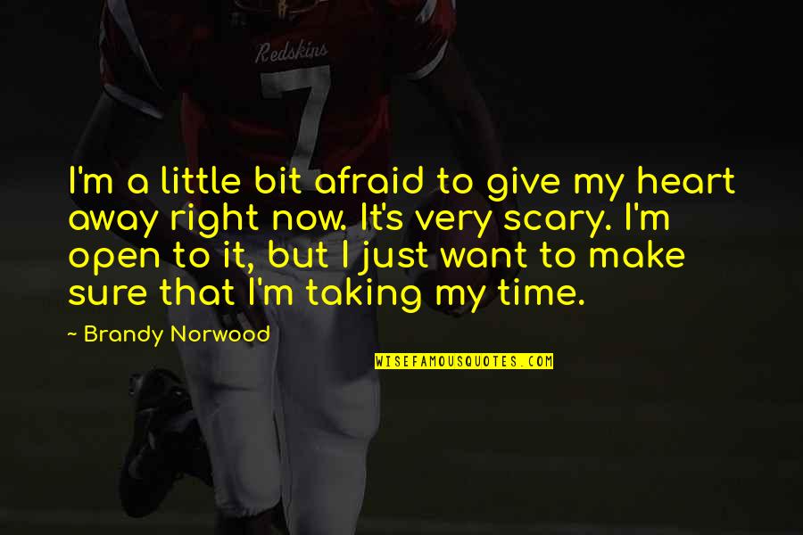 Norwood Quotes By Brandy Norwood: I'm a little bit afraid to give my