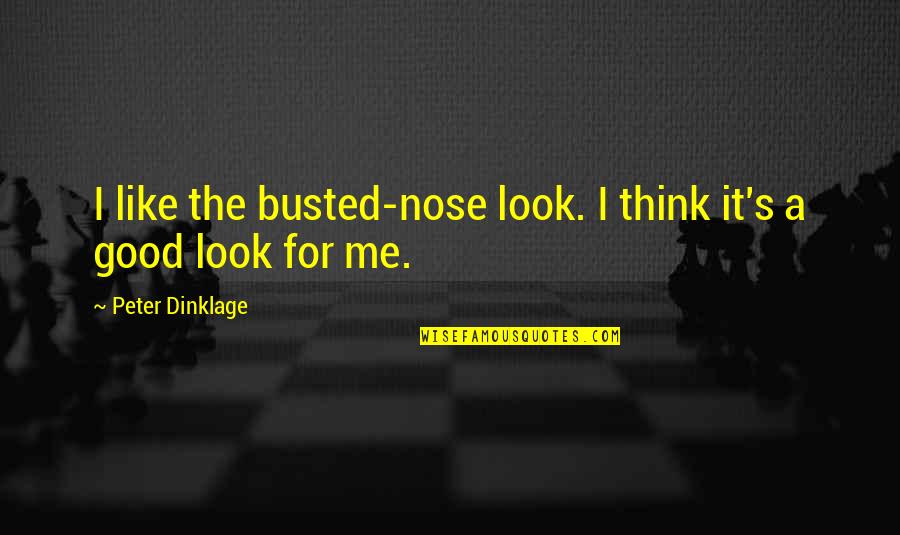 Nose You Look Quotes By Peter Dinklage: I like the busted-nose look. I think it's