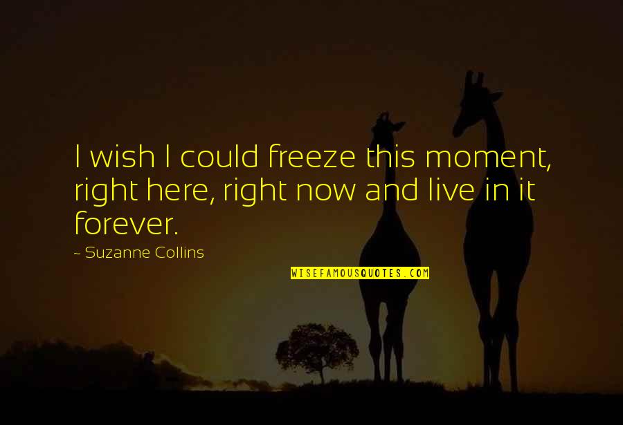 Nosedive Quotes By Suzanne Collins: I wish I could freeze this moment, right
