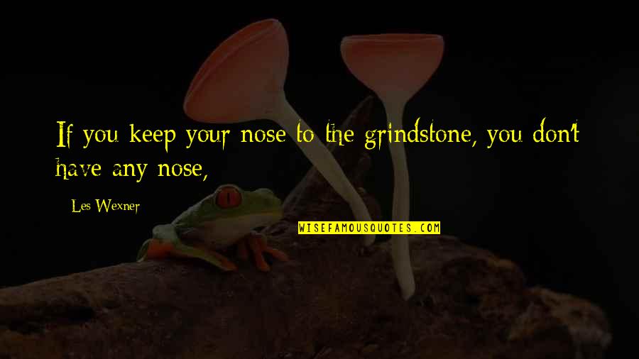 Noses Quotes By Les Wexner: If you keep your nose to the grindstone,