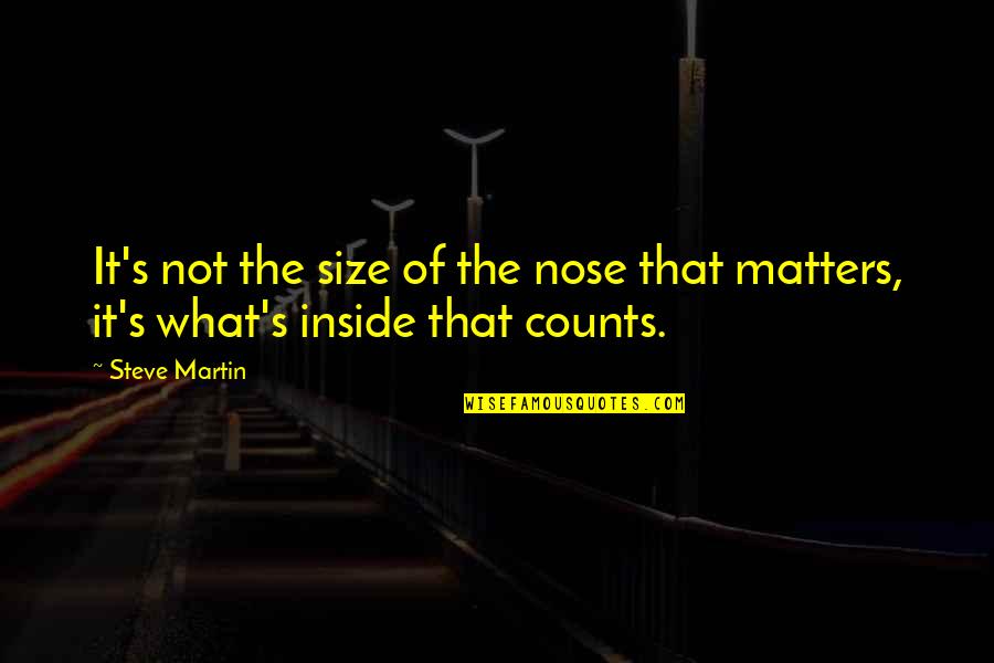 Noses Quotes By Steve Martin: It's not the size of the nose that