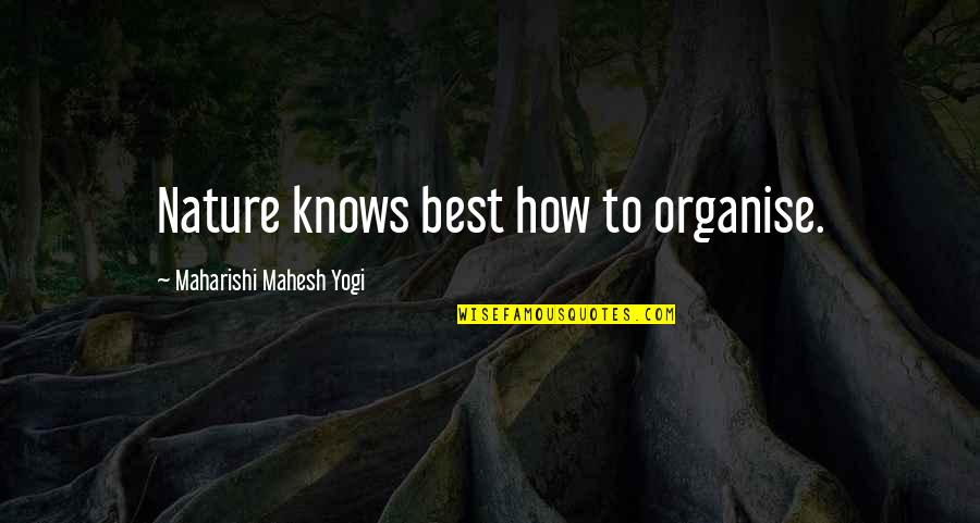 Nosheen Ali Quotes By Maharishi Mahesh Yogi: Nature knows best how to organise. Nosheen Ali Quotes By Maharishi Mahesh Yogi: Nature knows best how to organise.