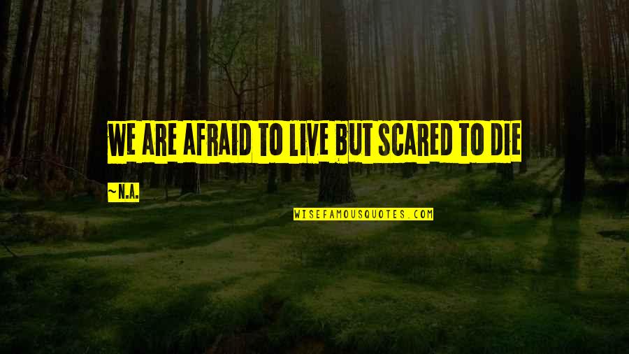 Nosratollah Karimi Quotes By N.a.: we are afraid to live but scared to
