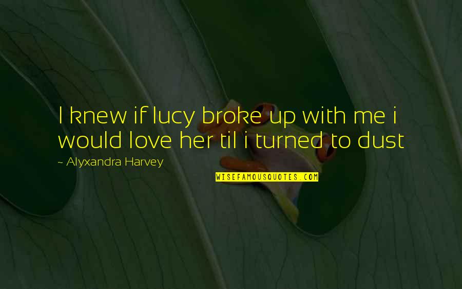 Not A Fan By Kyle Idleman Quotes By Alyxandra Harvey: I knew if lucy broke up with me