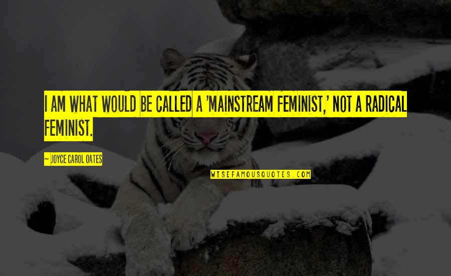 Not A Feminist Quotes By Joyce Carol Oates: I am what would be called a 'mainstream