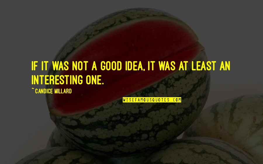 Not A Good Idea Quotes By Candice Millard: If it was not a good idea, it