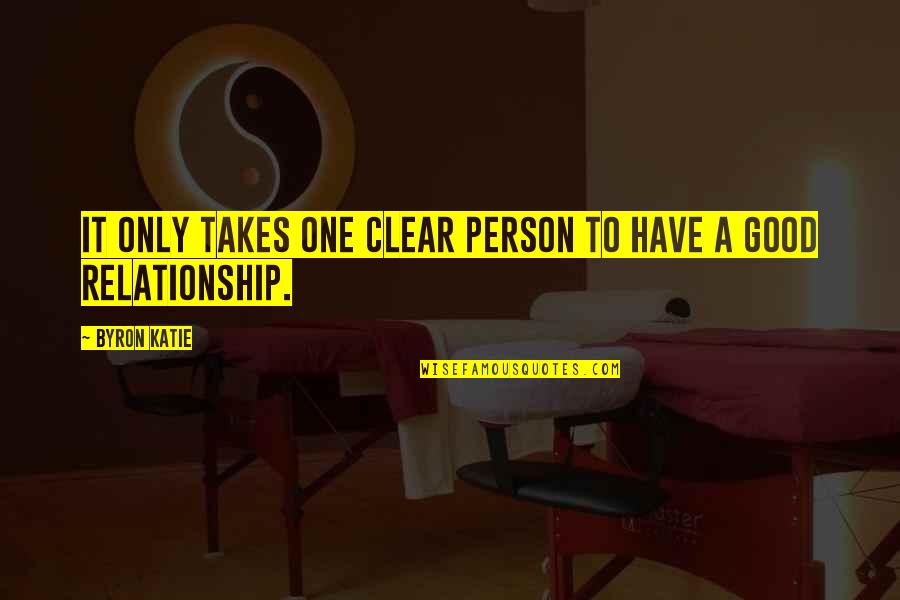 Not A Good Relationship Quotes By Byron Katie: It only takes one clear person to have