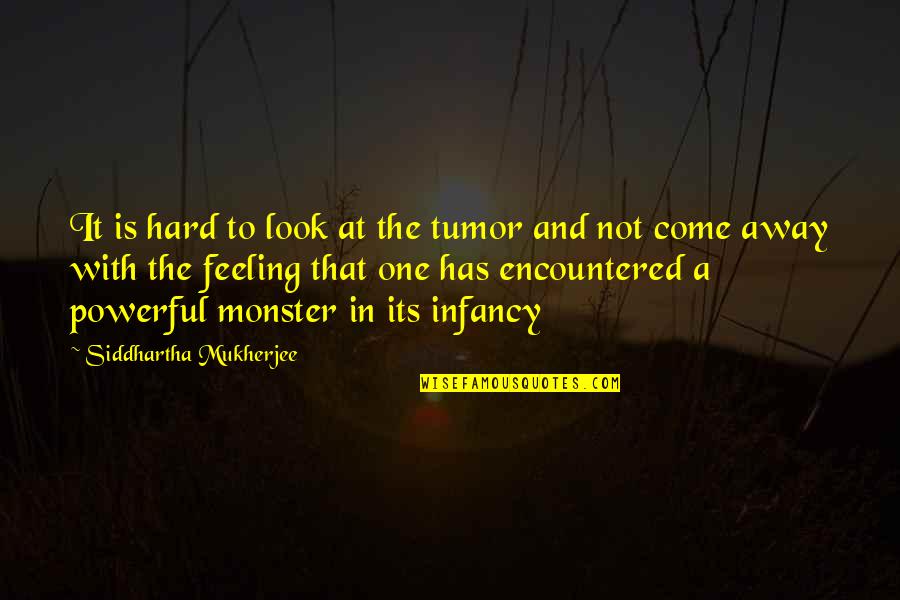 Not A Horror Quotes By Siddhartha Mukherjee: It is hard to look at the tumor