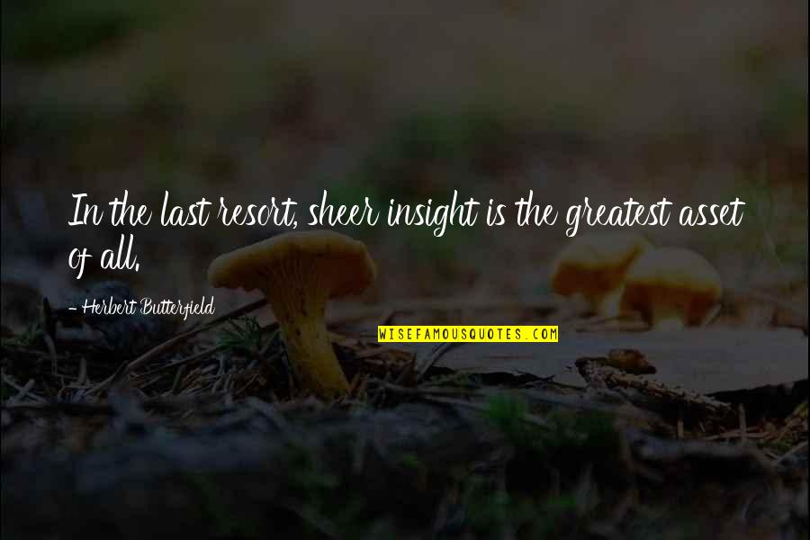 Not A Last Resort Quotes By Herbert Butterfield: In the last resort, sheer insight is the