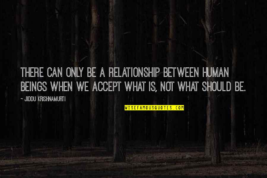 Not Accepting Quotes By Jiddu Krishnamurti: There can only be a relationship between human