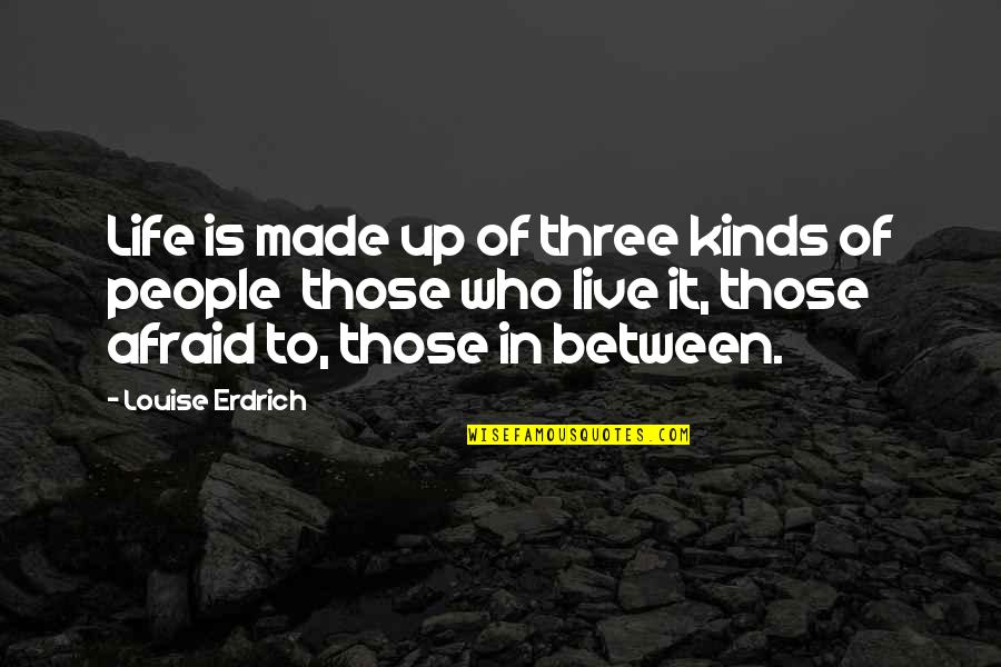Not Afraid To Live Quotes By Louise Erdrich: Life is made up of three kinds of