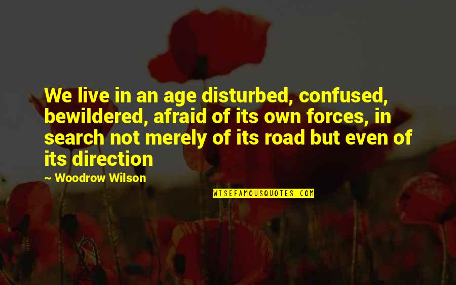 Not Afraid To Live Quotes By Woodrow Wilson: We live in an age disturbed, confused, bewildered,