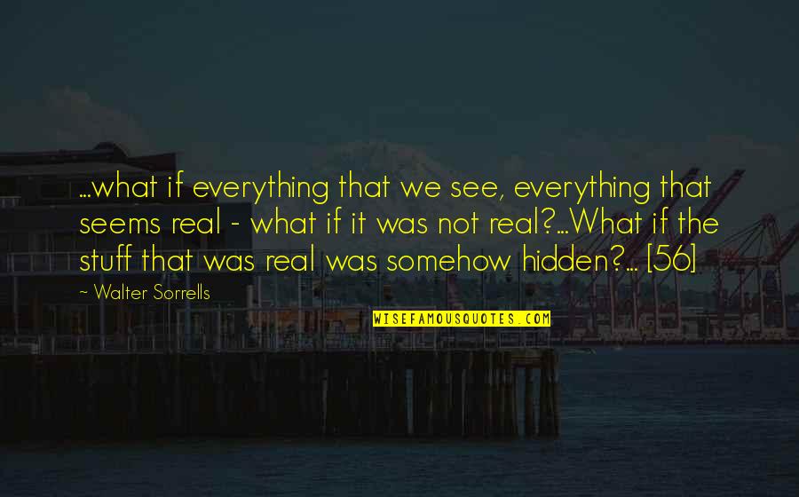 Not All Is What It Seems Quotes By Walter Sorrells: ...what if everything that we see, everything that
