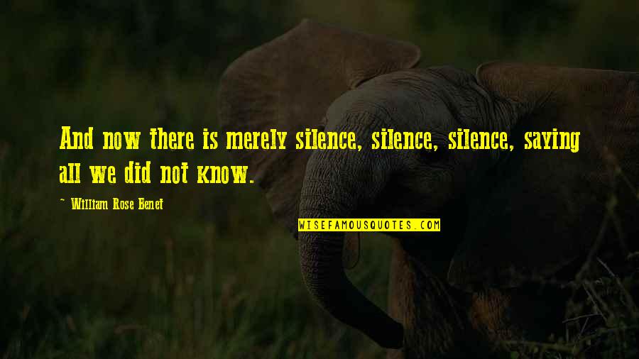 Not All There Quotes By William Rose Benet: And now there is merely silence, silence, silence,