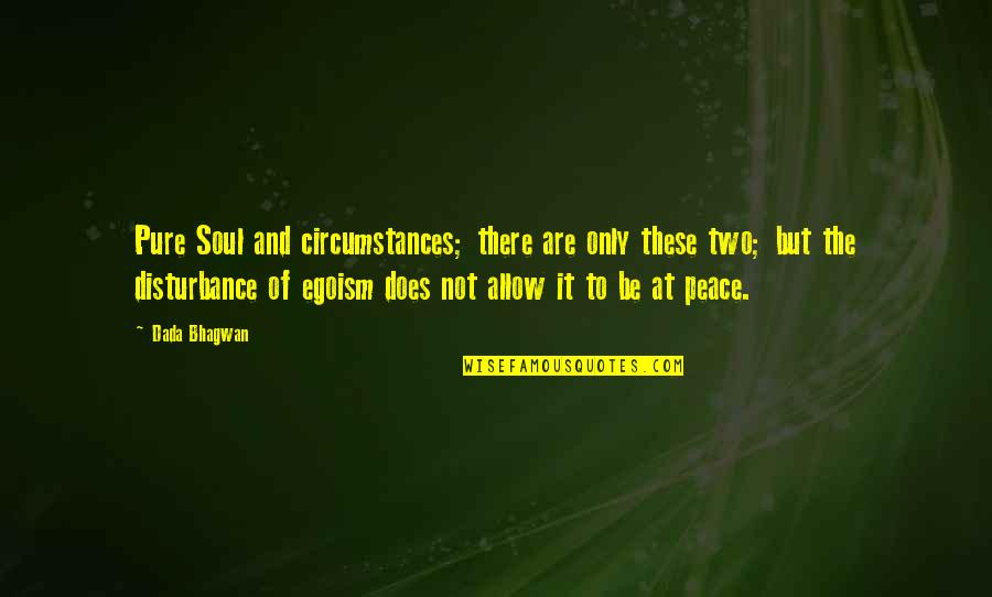 Not At Peace Quotes By Dada Bhagwan: Pure Soul and circumstances; there are only these