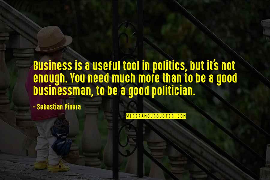 Not Be Good Enough Quotes By Sebastian Pinera: Business is a useful tool in politics, but