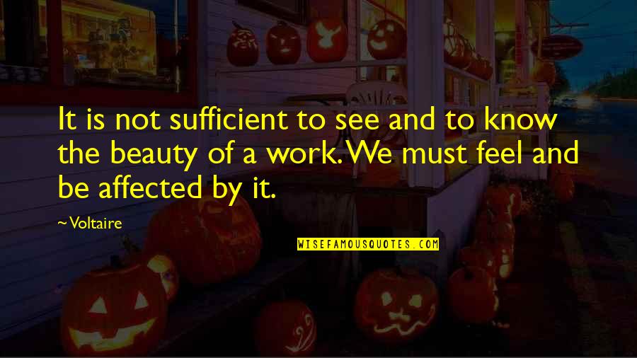 Not Beauty Quotes By Voltaire: It is not sufficient to see and to
