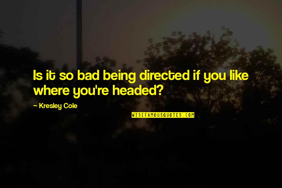 Not Begging Someone Quotes By Kresley Cole: Is it so bad being directed if you