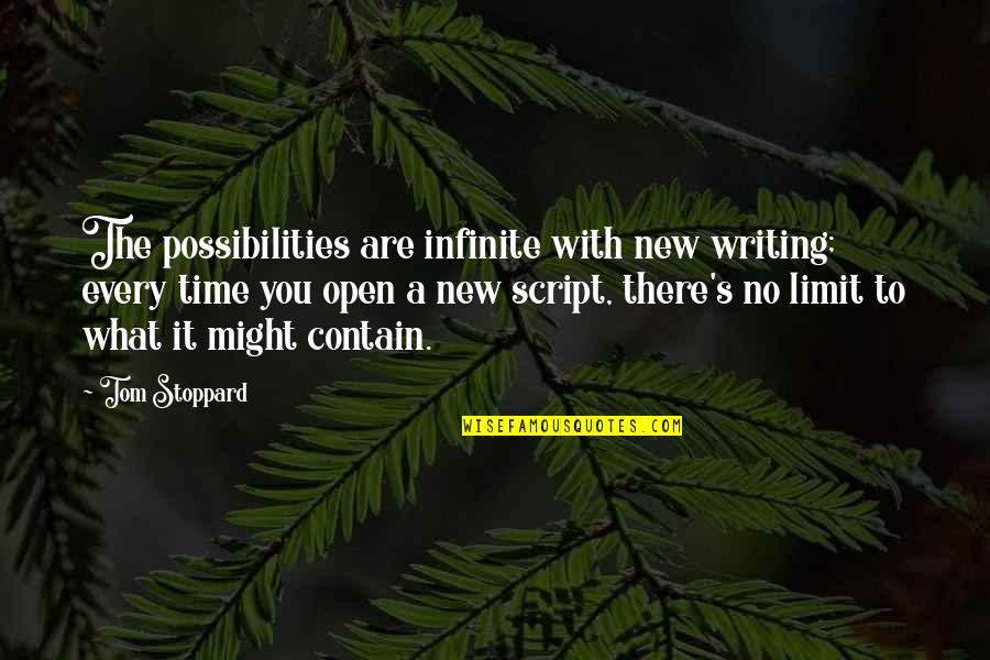 Not Being A Mind Reader Quotes By Tom Stoppard: The possibilities are infinite with new writing; every