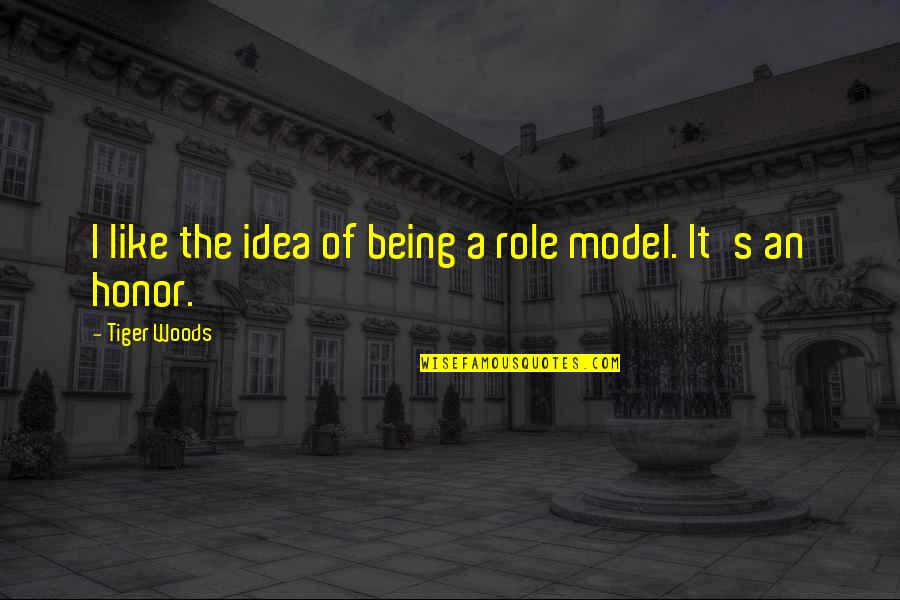 Not Being A Role Model Quotes By Tiger Woods: I like the idea of being a role