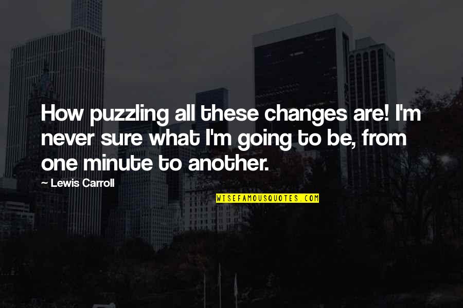 Not Being Able To Change Yourself Quotes By Lewis Carroll: How puzzling all these changes are! I'm never