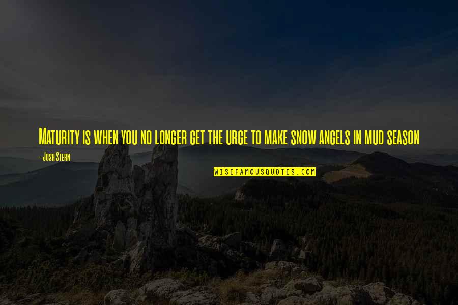 Not Being Able To Find The Right Words Quotes By Josh Stern: Maturity is when you no longer get the
