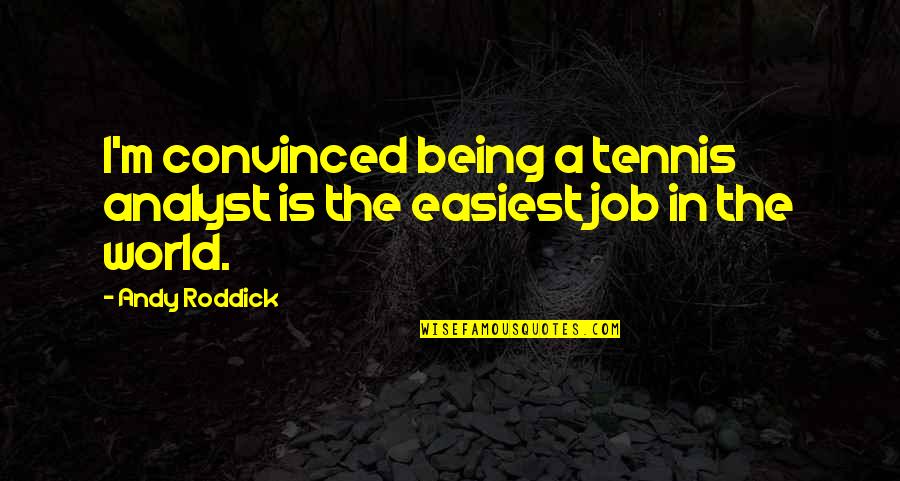 Not Being Convinced Quotes By Andy Roddick: I'm convinced being a tennis analyst is the