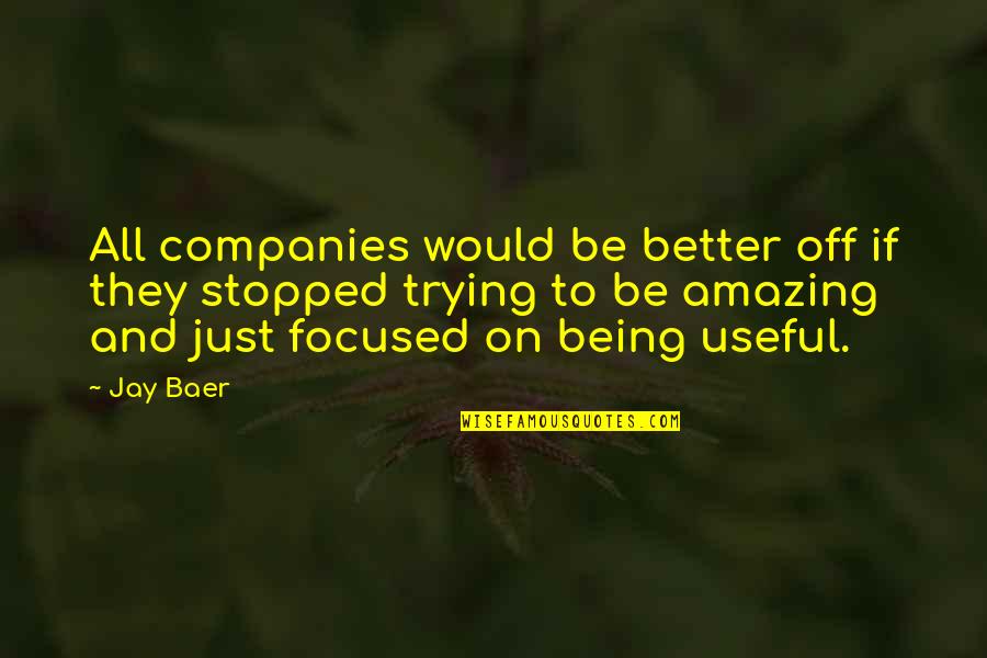 Not Being Focused Quotes By Jay Baer: All companies would be better off if they