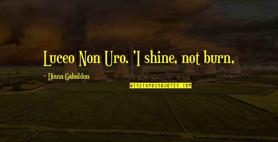 Not Being Hurt Anymore Quotes By Diana Gabaldon: Luceo Non Uro. 'I shine, not burn,