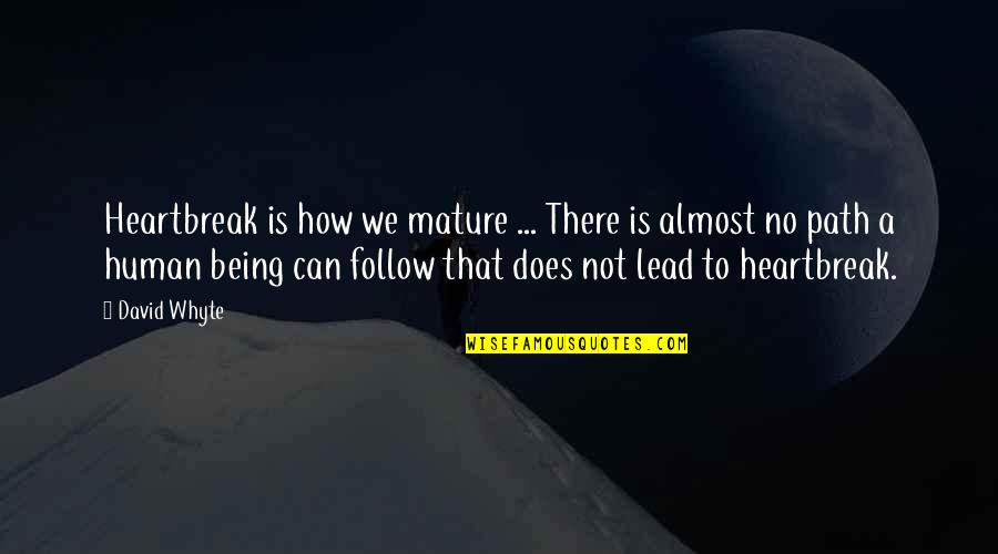 Not Being Mature Quotes By David Whyte: Heartbreak is how we mature ... There is Not Being Mature Quotes By David Whyte: Heartbreak is how we mature ... There is