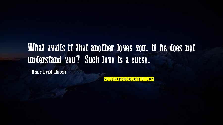 Not Being Owed Anything Quotes By Henry David Thoreau: What avails it that another loves you, if