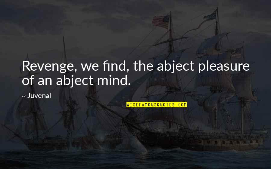 Not Being Ready To Say I Love You Quotes By Juvenal: Revenge, we find, the abject pleasure of an