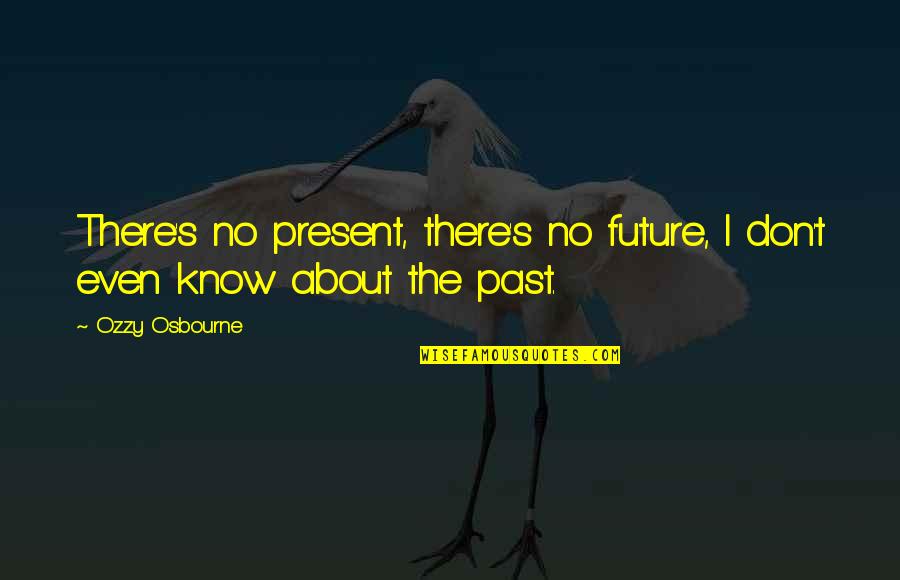 Not Being Someone's First Priority Quotes By Ozzy Osbourne: There's no present, there's no future, I don't