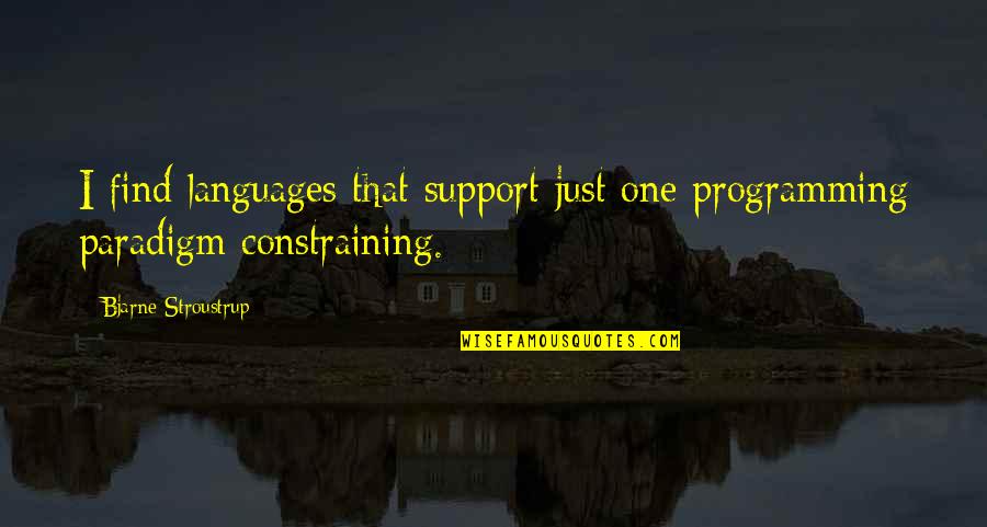Not Being Tanned Quotes By Bjarne Stroustrup: I find languages that support just one programming