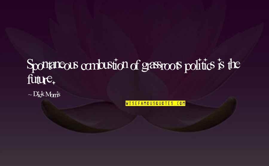 Not Being The Girl On The Side Quotes By Dick Morris: Spontaneous combustion of grassroots politics is the future.