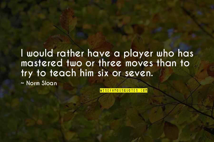 Not Being The Prettiest Girl Tumblr Quotes By Norm Sloan: I would rather have a player who has