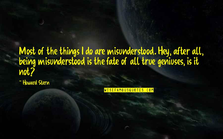 Not Being True Quotes By Howard Stern: Most of the things I do are misunderstood.