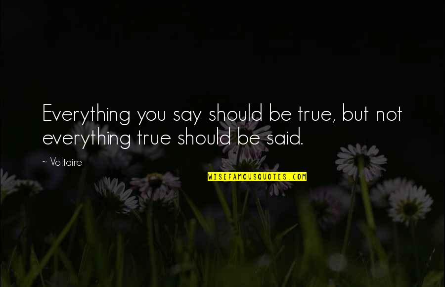 Not Being True Quotes By Voltaire: Everything you say should be true, but not