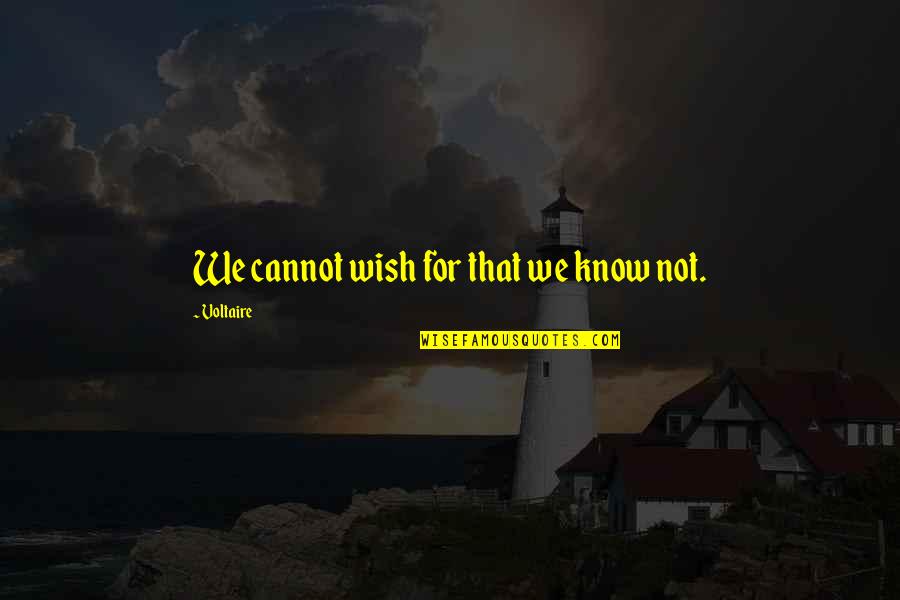 Not Biological Father Quotes By Voltaire: We cannot wish for that we know not. Not Biological Father Quotes By Voltaire: We cannot wish for that we know not.