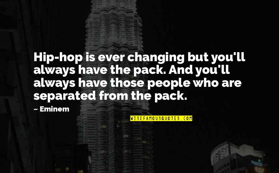 Not Changing People Quotes By Eminem: Hip-hop is ever changing but you'll always have