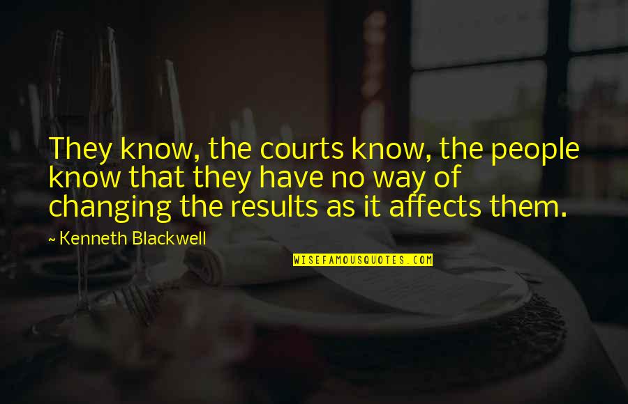 Not Changing People Quotes By Kenneth Blackwell: They know, the courts know, the people know