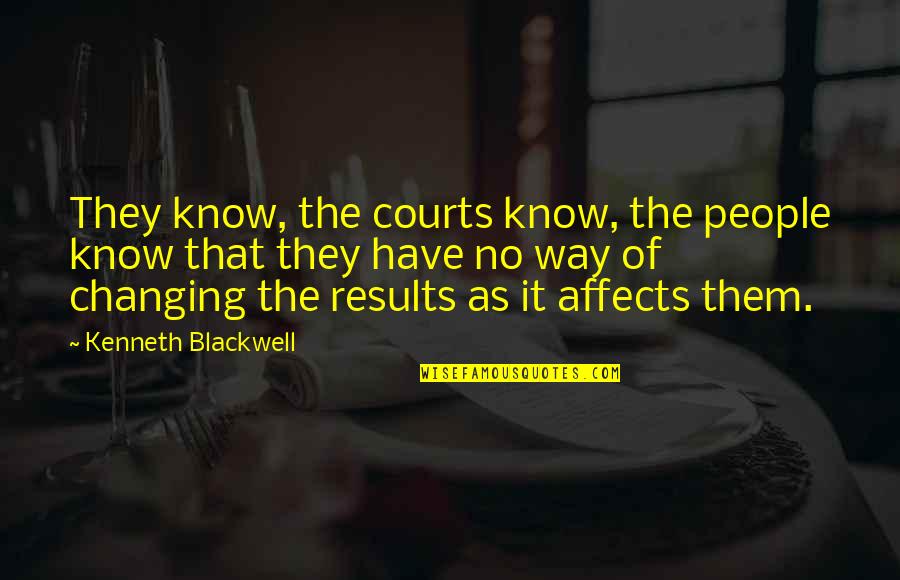 Not Changing People Quotes By Kenneth Blackwell: They know, the courts know, the people know Not Changing People Quotes By Kenneth Blackwell: They know, the courts know, the people know