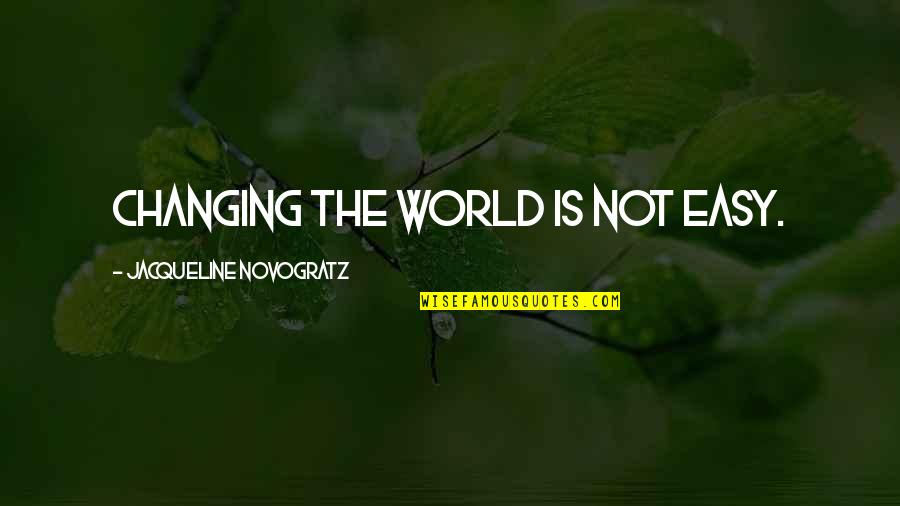 Not Changing Quotes By Jacqueline Novogratz: Changing the world is not easy.